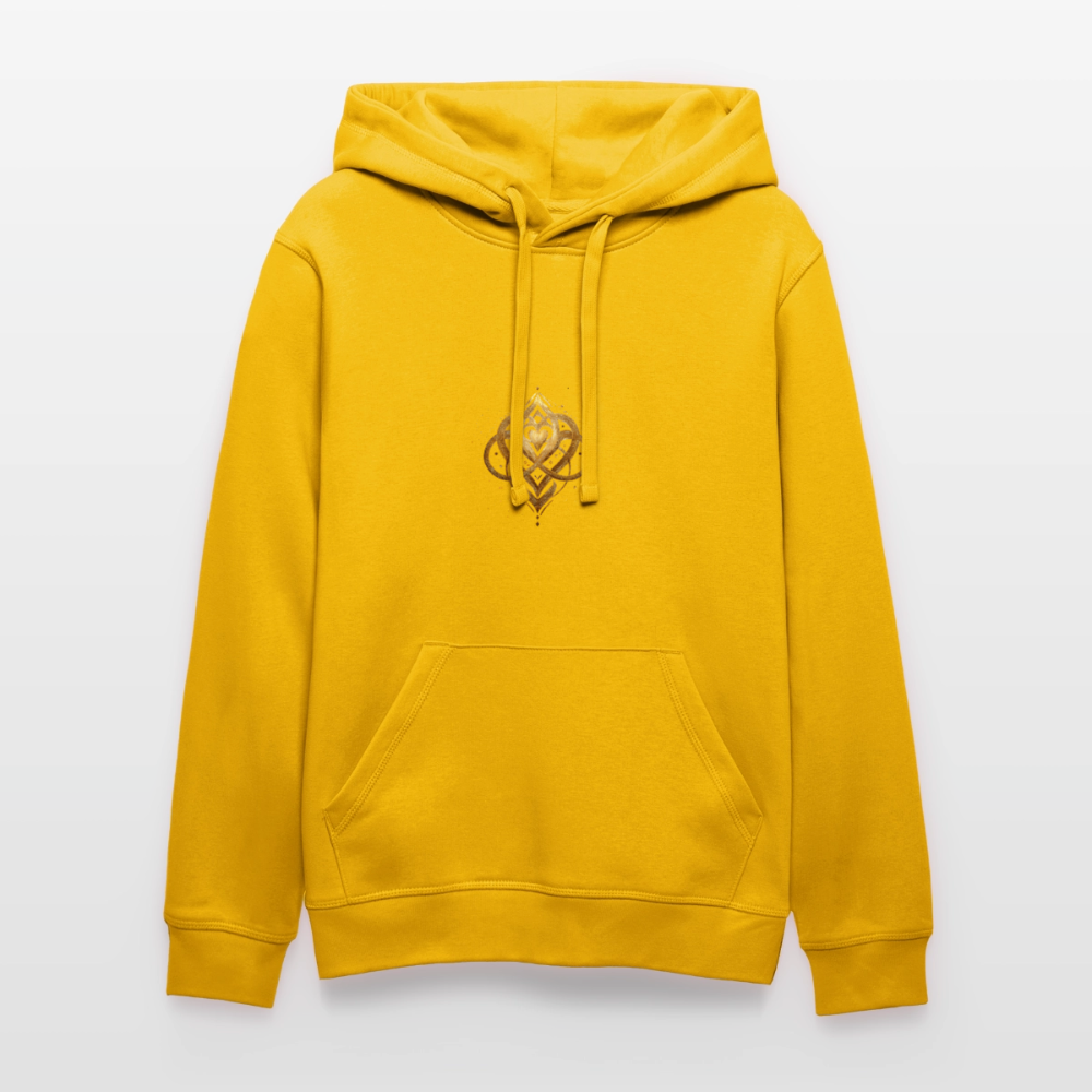 Unisex Bio-Hoodie "Agape" Druck vorne & hinten - Spektralgelb