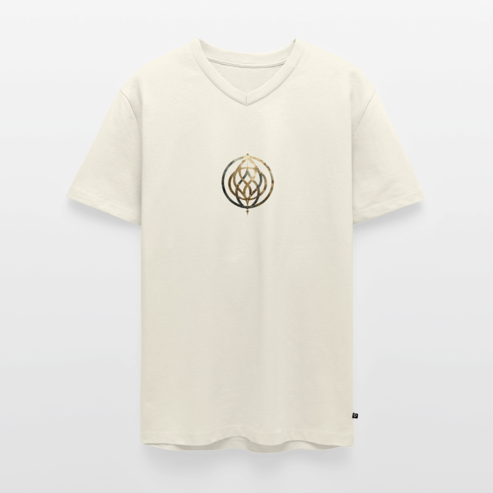 Männer Bio-T-Shirt mit V-Ausschnitt „Pax Interna“ - Naturweiß
