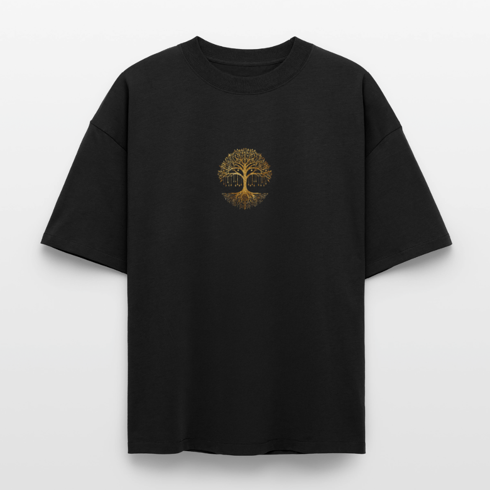 Heavyweight Unisex Bio T-Shirt "Weltenbaum - Schwarz