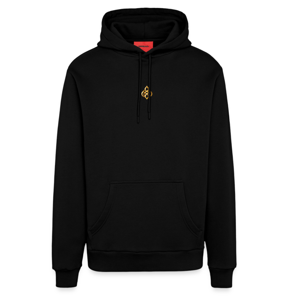 chiSign Quantenheilsymbol Zentrum und Ausgeglichenheit Organic Relaxed Hoodie Made in EU - SOLID BLACK