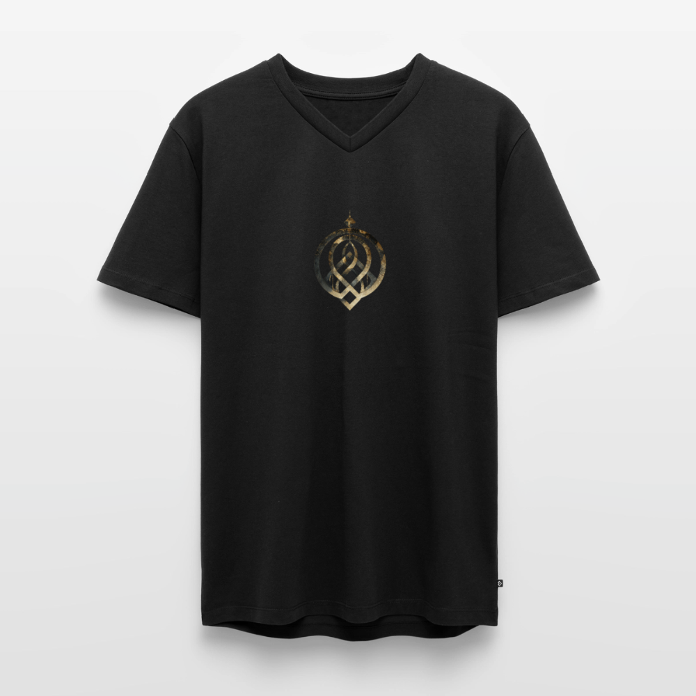 Männer Bio-T-Shirt mit V-Ausschnitt "EFFATÁ" - Schwarz
