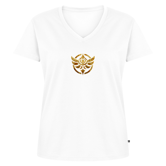 Frauen Bio-T-Shirt mit V-Ausschnitt "HARMONIE" - Weiß