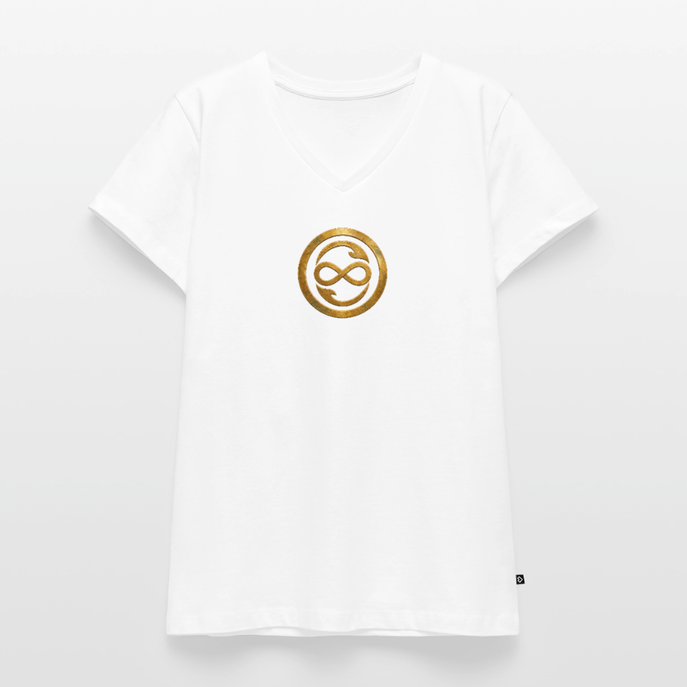 Frauen Bio-T-Shirt mit V-Ausschnitt ANIMA AETERNA - Weiß