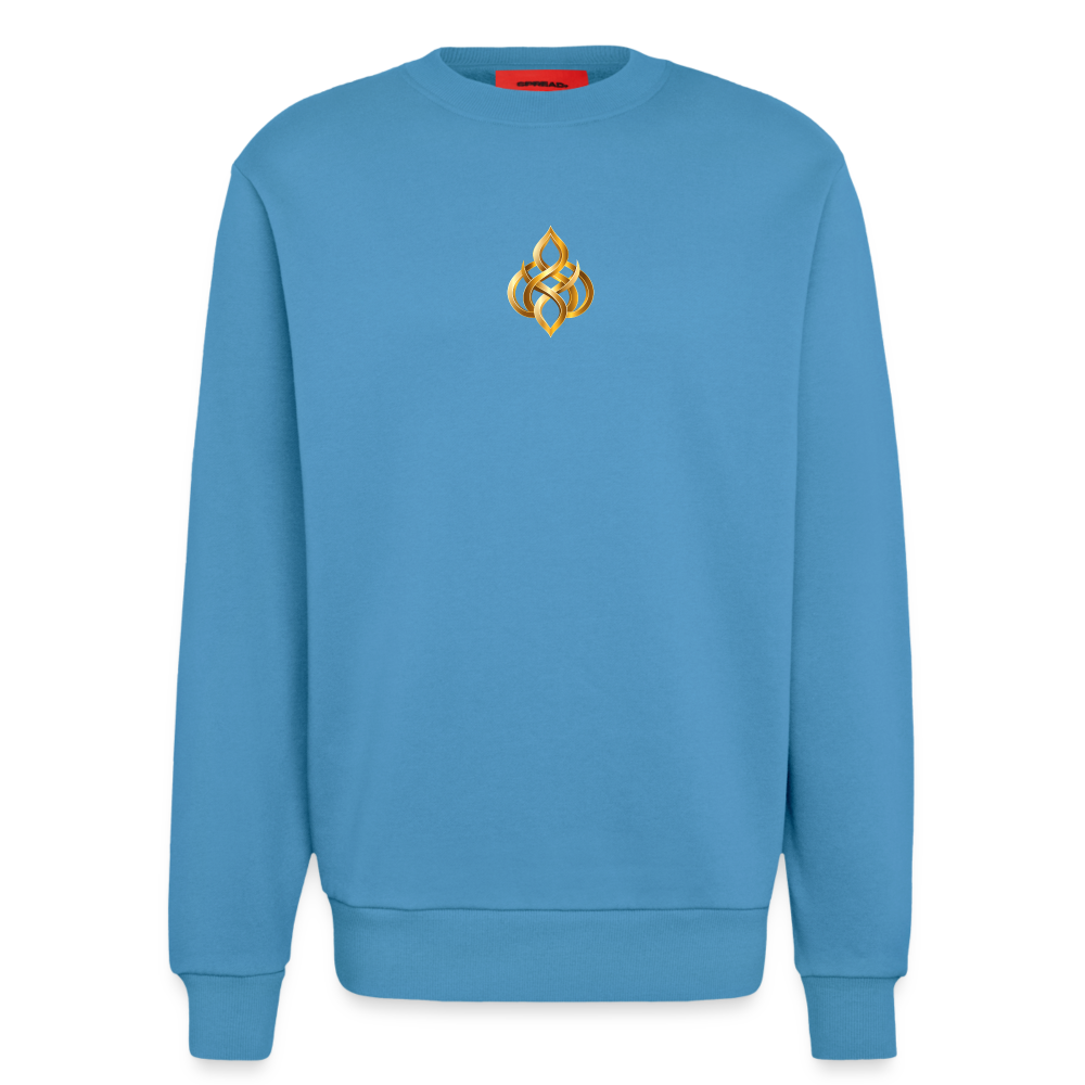 chiSign Quantenheilsymbol Zentrum und Ausgeglichenheit Organic Relaxed Crew Neck Made in EU -  Sol Blue