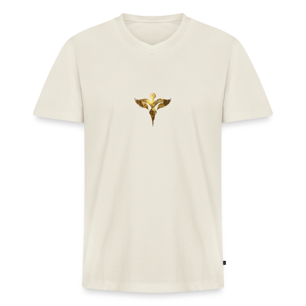 Männer Bio-T-Shirt mit V-Ausschnitt "Gaia" - Naturweiß