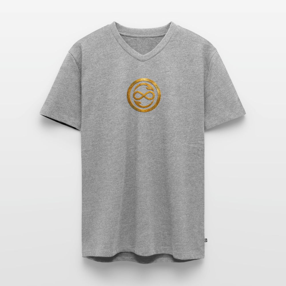 Männer Bio-T-Shirt mit V-Ausschnitt ANIMA AETERNA - Grau meliert