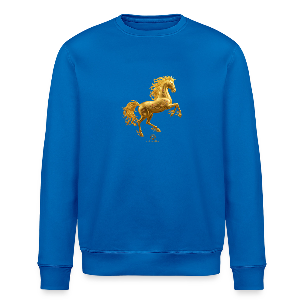 Unisex Bio-Sweatshirt "Feuerpferd" - Königsblau