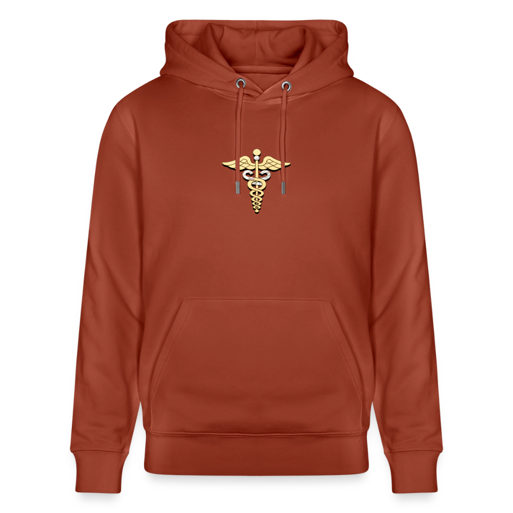 Unisex Bio-Hoodie "Merkurstab - Schutz" - Terrakotta