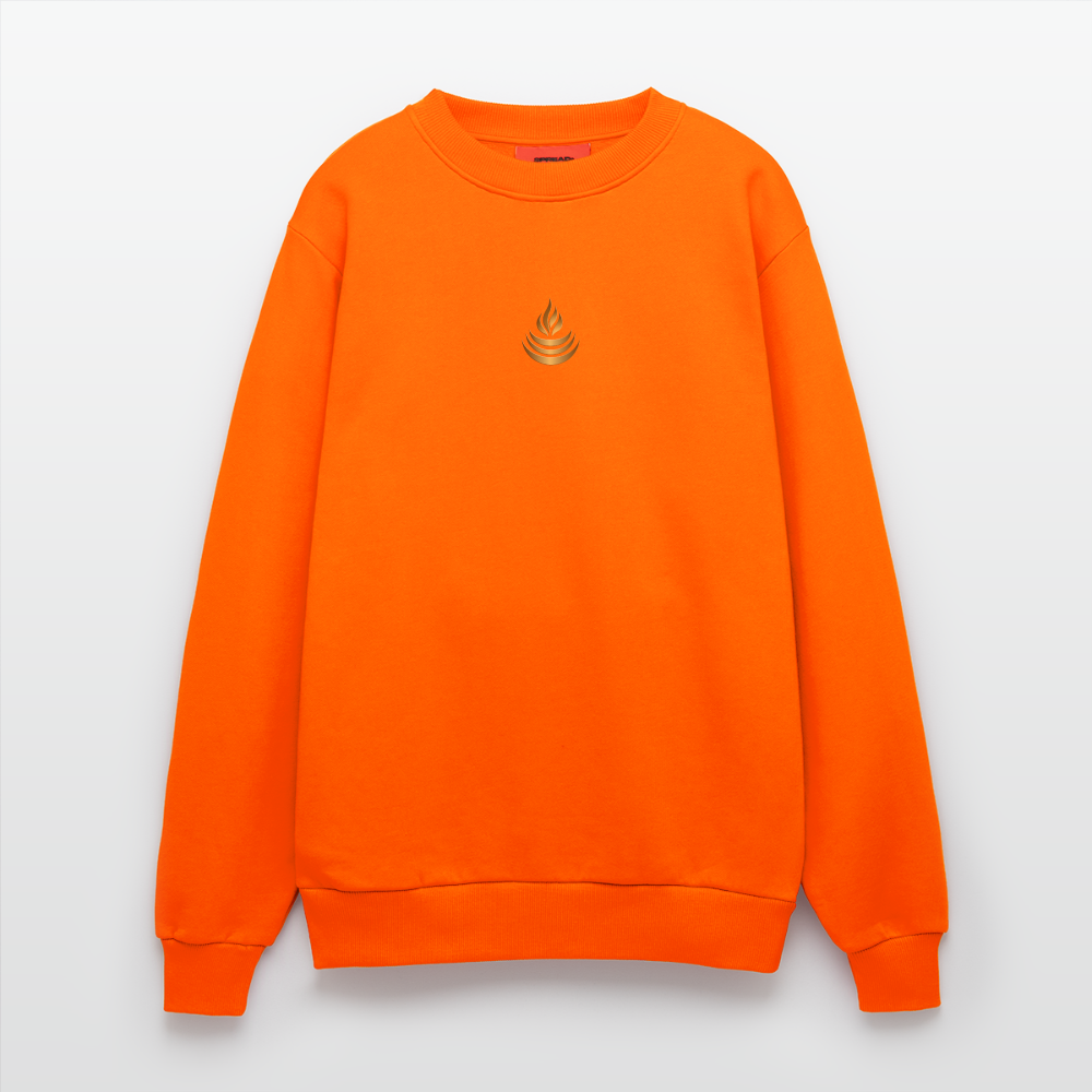 chiSign Quantenheilsymbol "Reichtum & Erfolg"  Druck VS/RS  Organic Relaxed Crew Neck Made in EU - SUNSET ORANGE