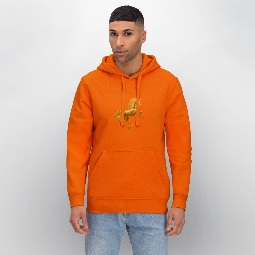 Unisex Bio-Hoodie "Feuerpferd" - Tieforange