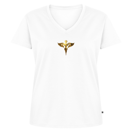 Frauen Bio-T-Shirt mit V-Ausschnitt "Gaia" - Weiß