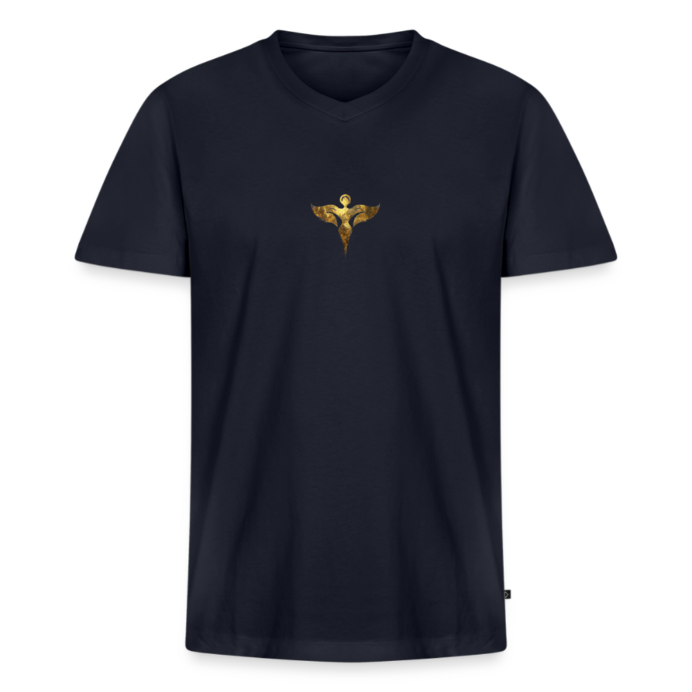 Männer Bio-T-Shirt mit V-Ausschnitt "Gaia" - Navy