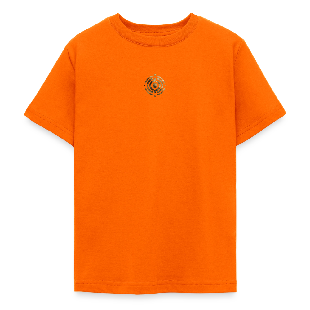 Teenager T-Shirt "Effatá" Rückseite "Die stille Kraft für den inneren Frieden." - Orange