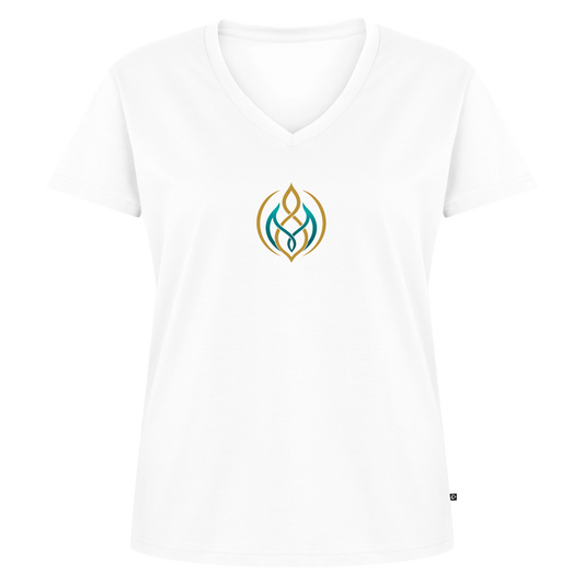 Frauen Bio-T-Shirt mit V-Ausschnitt The Life Alliance - Weiß