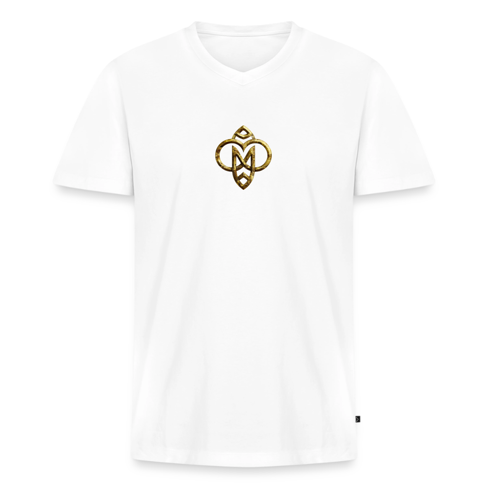 Männer Bio-T-Shirt mit V-Ausschnitt "Höchste Monade" - Weiß