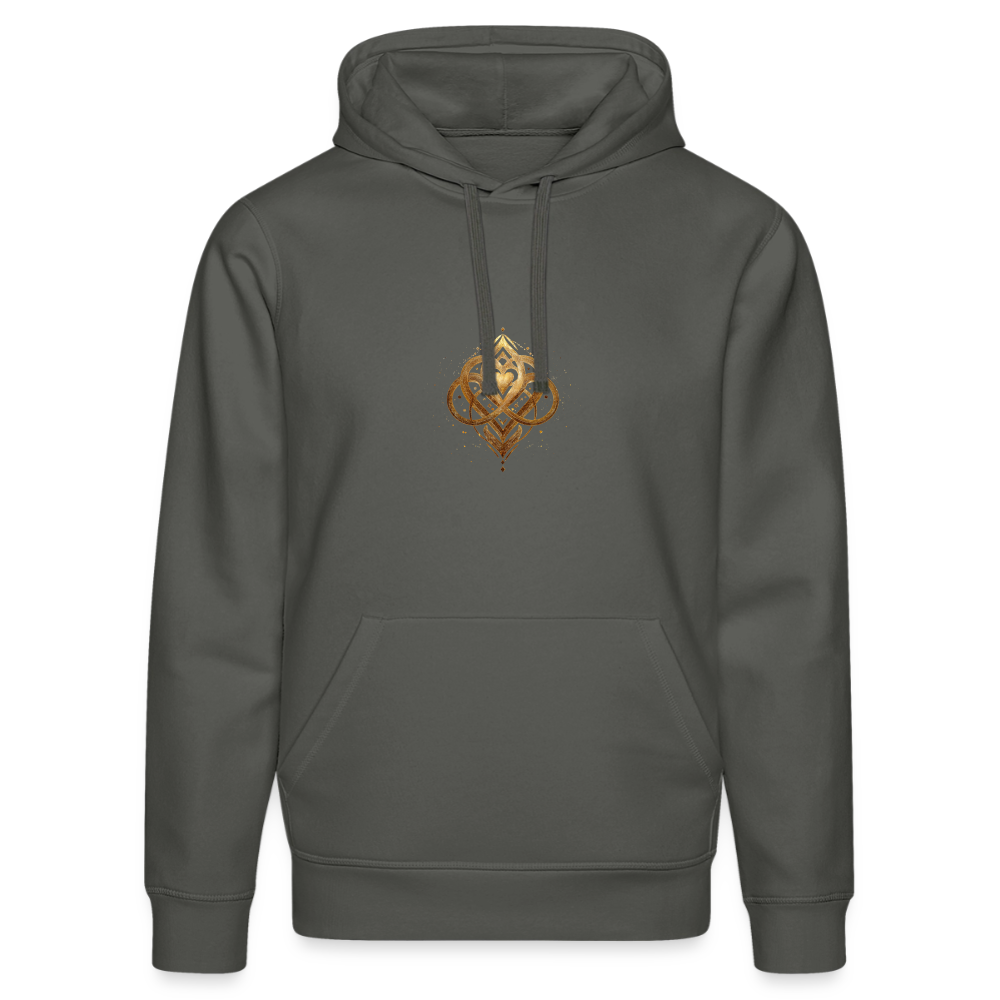 Unisex Bio-Hoodie "Agape" Druck vorne & hinten - Anthrazit