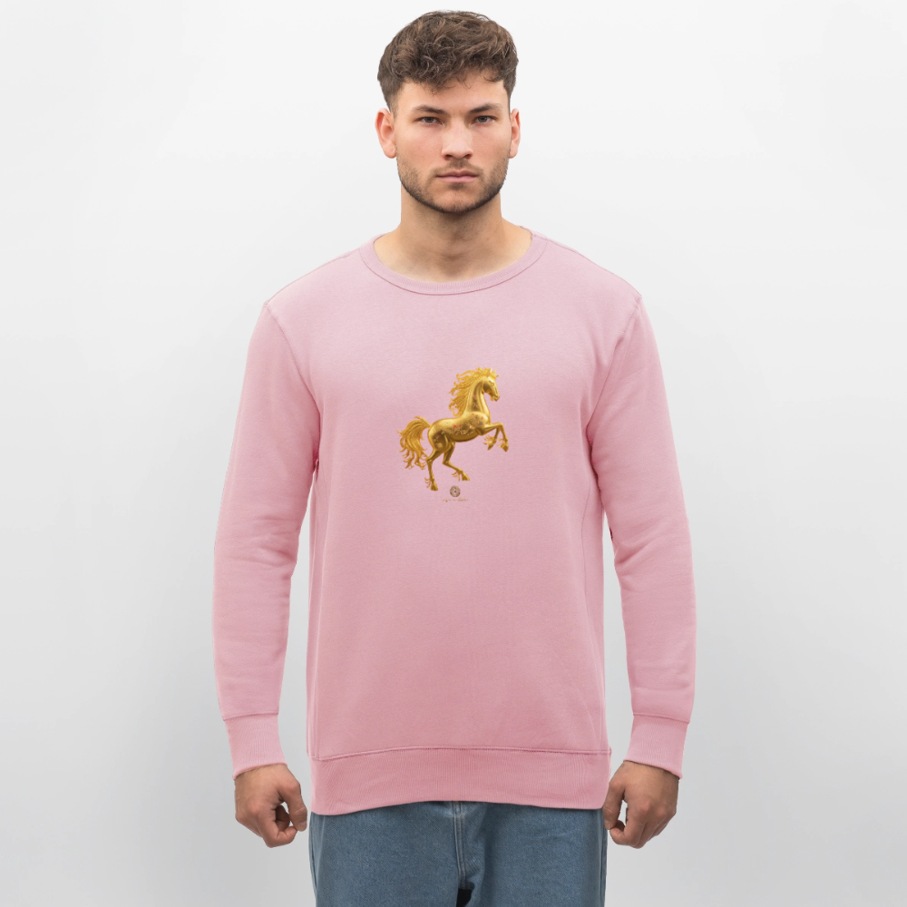 Unisex Bio-Sweatshirt "Feuerpferd" - Hellrosa