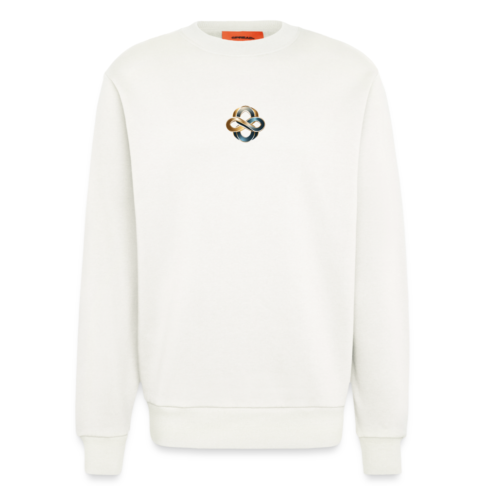 chiSign Quantenheilsymbol  Wissen und Selbstbildung Organic Relaxed Crew Neck Made in EU - OFF WHITE