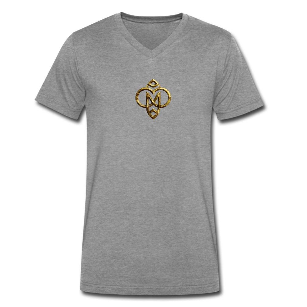 Männer Bio-T-Shirt mit V-Ausschnitt "Höchste Monade" - Dunkelgrau meliert