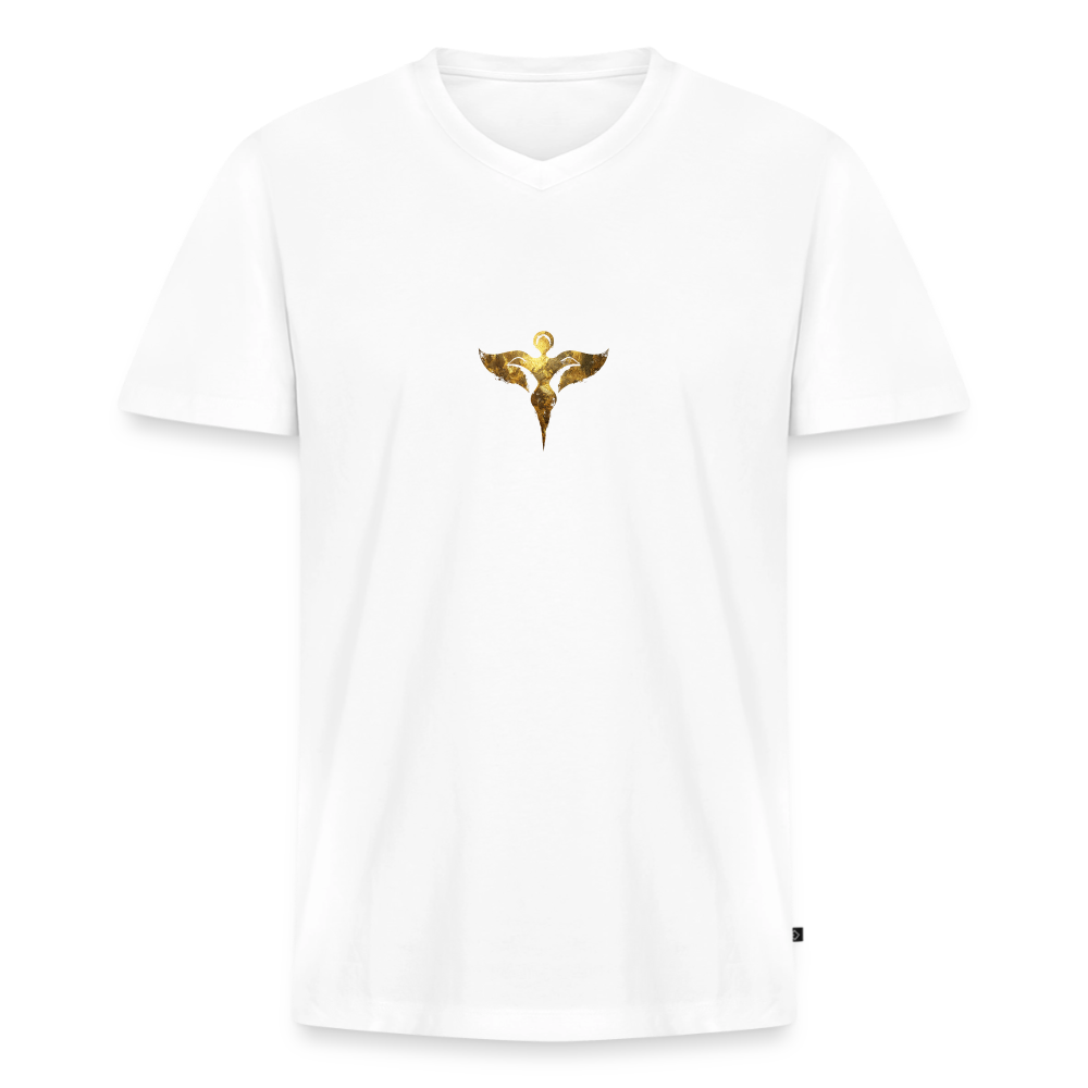 Männer Bio-T-Shirt mit V-Ausschnitt "Gaia" - Weiß