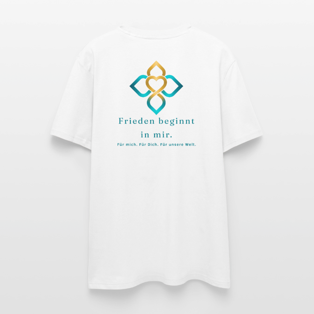 Unisex Bio-T-Shirt Frieden tragen im Herzen - Weiß