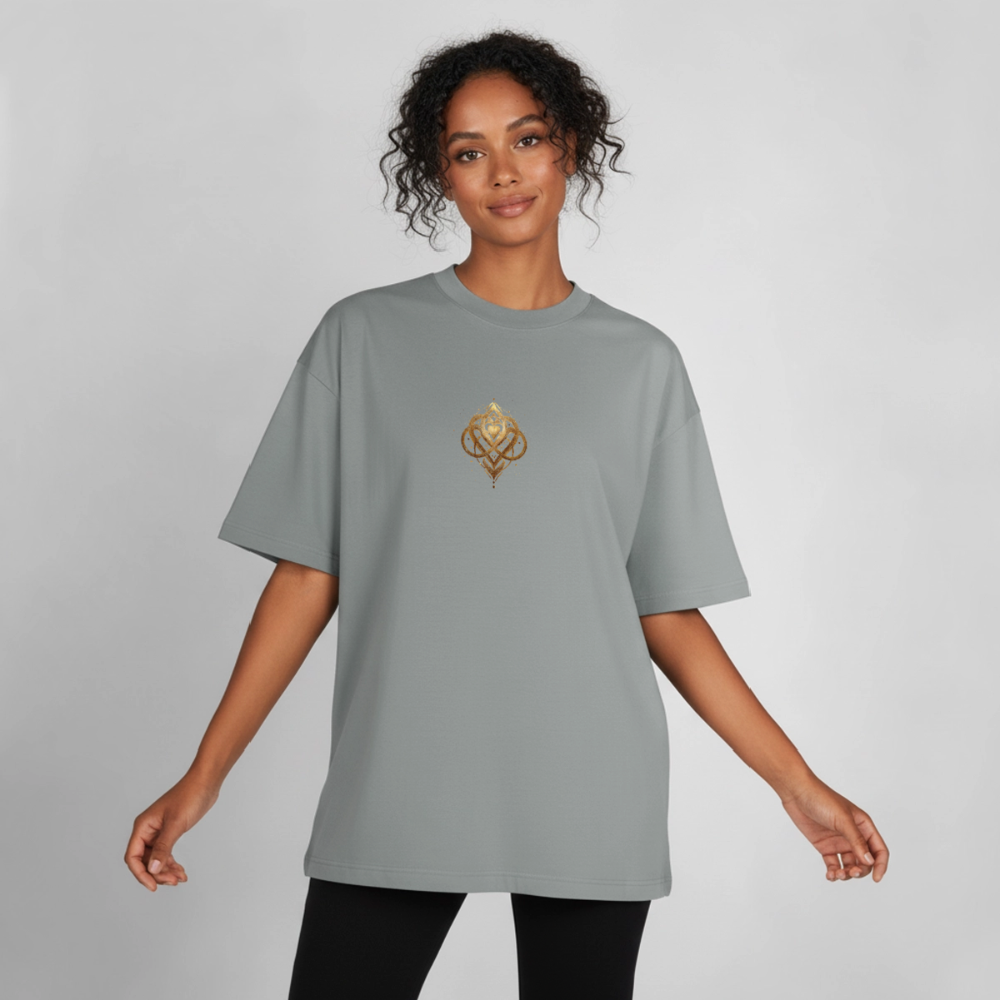 Heavyweight Unisex Bio T-Shirt "Agape" - Nebelgrau