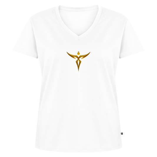 Frauen Bio-T-Shirt mit V-Ausschnitt "ERINNERUNG" - Weiß