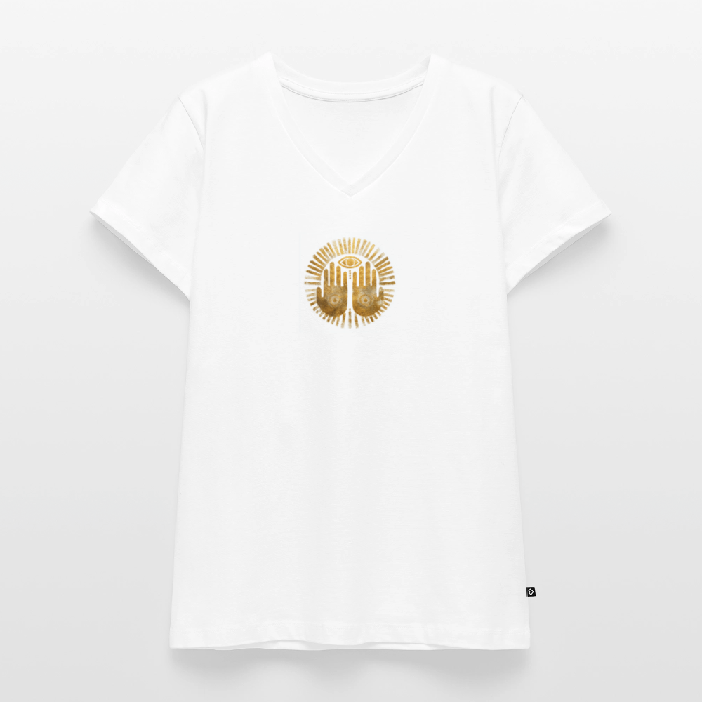 Frauen Bio-T-Shirt mit V-Ausschnitt "An'Anasha" - Weiß
