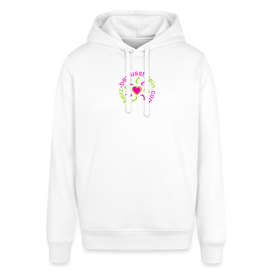 Unisex Bio-Hoodie Herz-bewusst-sein - Weiß