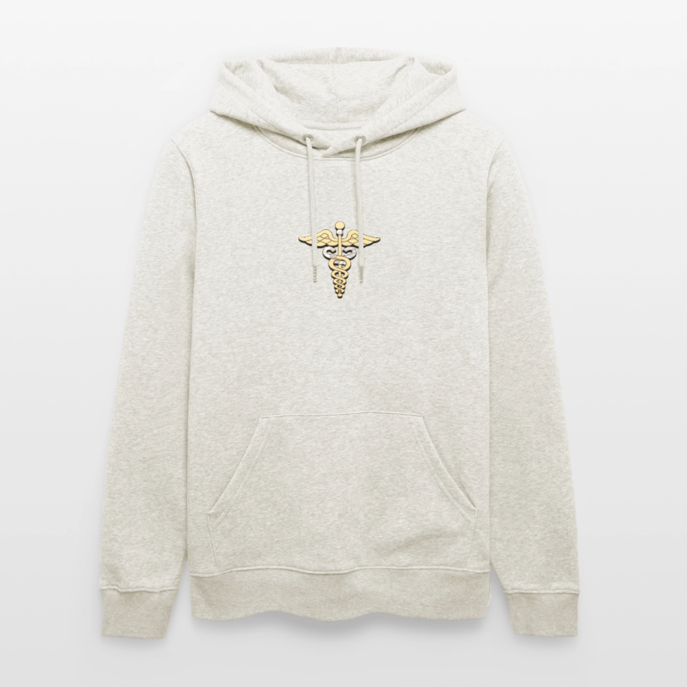 Unisex Bio-Hoodie "Merkurstab - Schutz" - Beige meliert