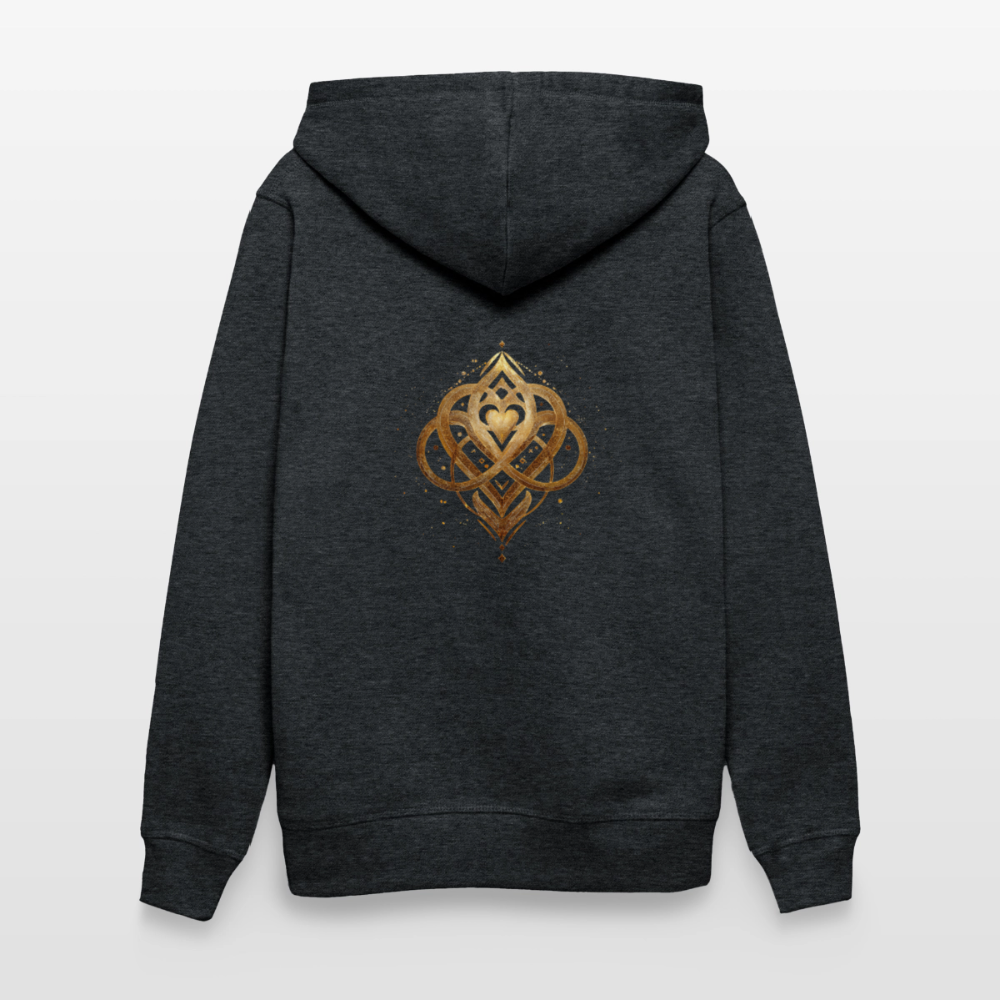 Unisex Bio-Hoodie "Agape" Druck vorne & hinten - Dunkelgrau meliert