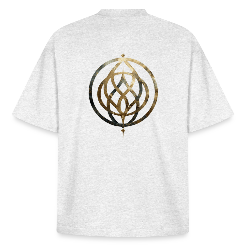 Heavyweight Unisex Bio T-Shirt „Pax Interna“ – der innere Frieden" - Kühles Grau meliert