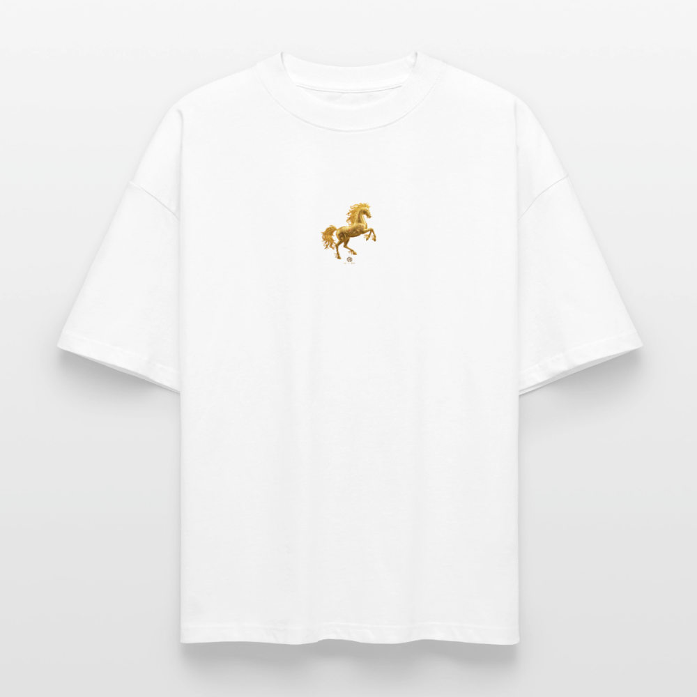 Heavyweight Unisex Bio T-Shirt "Feuerpferd - Weiß
