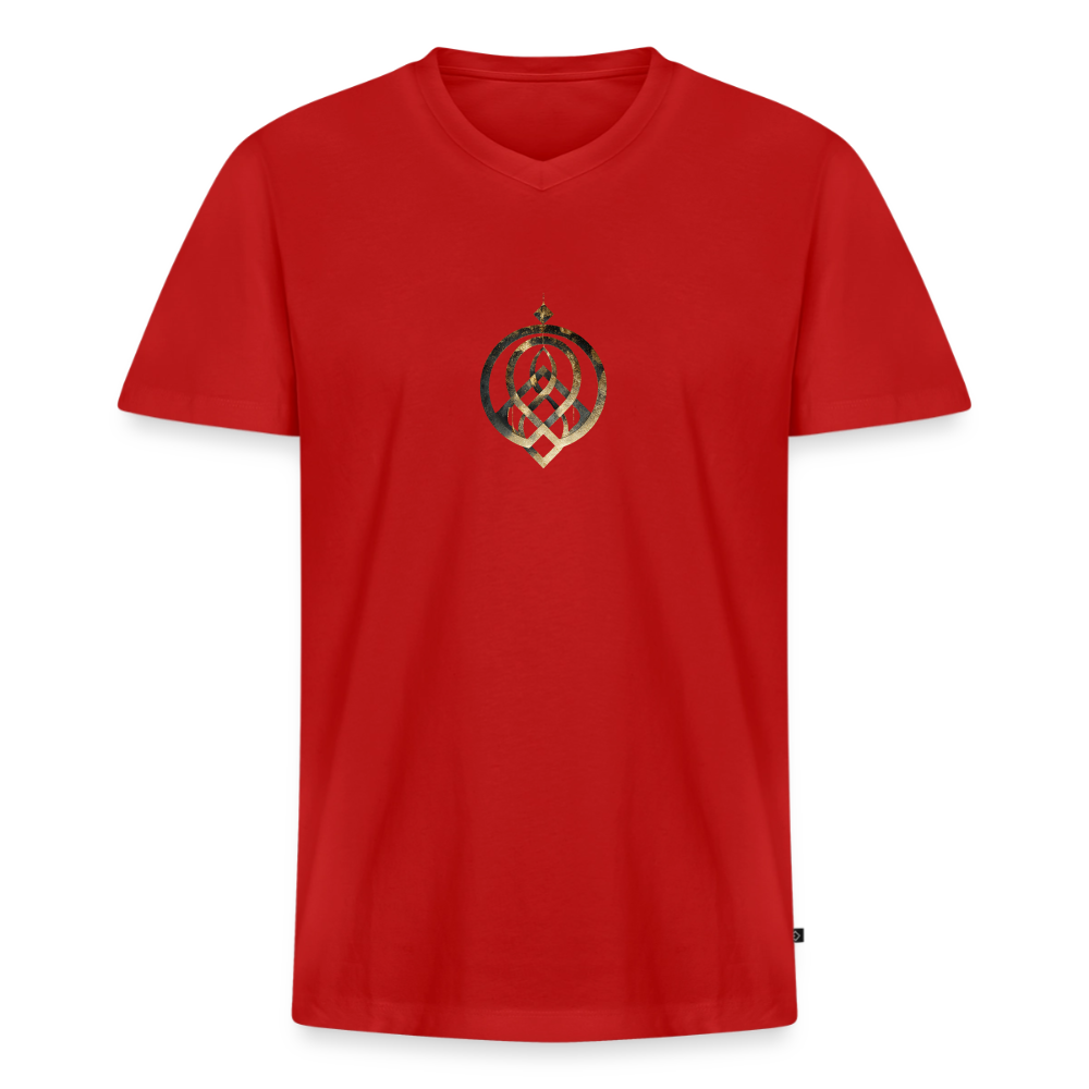 Männer Bio-T-Shirt mit V-Ausschnitt "EFFATÁ" - Rot