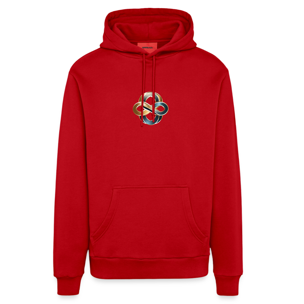 chiSign Quantenheilsymbol Wissen und Selbstbildung Organic Relaxed Hoodie Made in EU - Rot