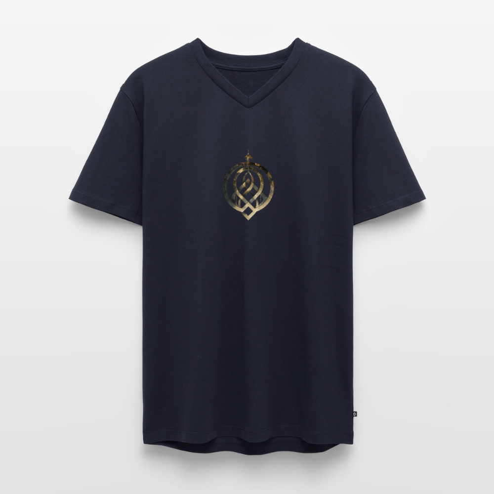 Männer Bio-T-Shirt mit V-Ausschnitt "EFFATÁ" - Navy