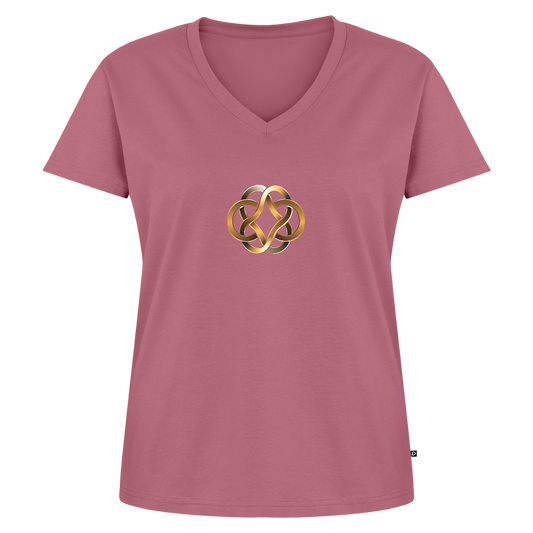 Frauen Bio-T-Shirt mit V-Ausschnitt "Annahme" - Mauve