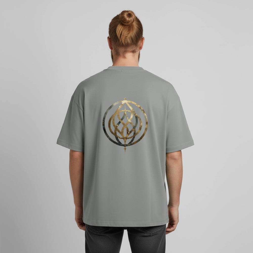 Heavyweight Unisex Bio T-Shirt „Pax Interna“ – der innere Frieden" - Nebelgrau