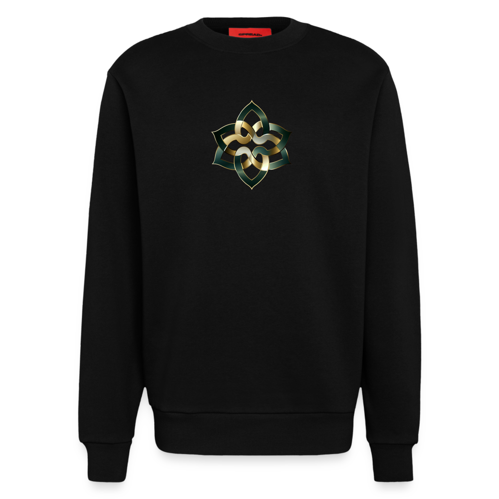 chiSign Quantenheilsymbol Hilfreiche Freunde & Mentoren Heavyweight Oversized Organic Crew Neck Made in EU - SOLID BLACK