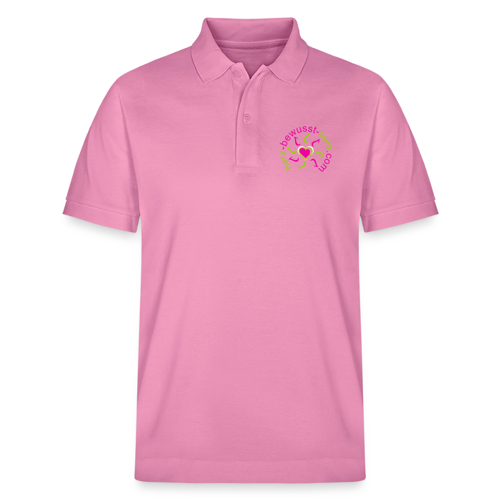 Unisex Bio-Poloshirt Herz-bewusst-sein - Blasenrosa