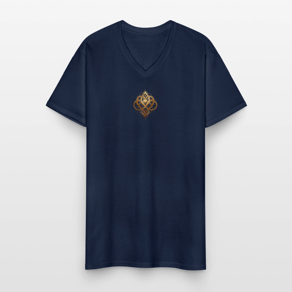 Klassisches Männer-T-Shirt mit V-Ausschnitt "Agape" - Navy