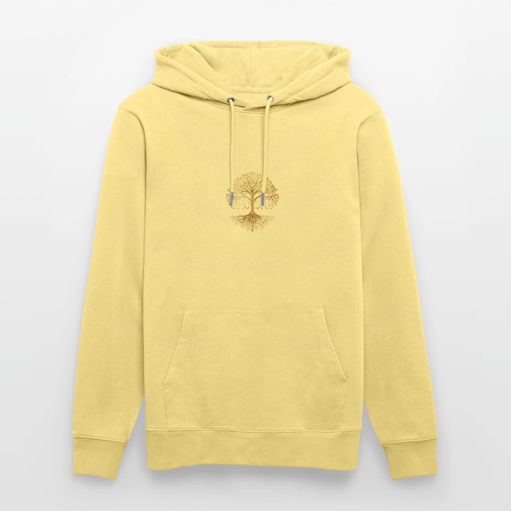 Unisex Bio-Hoodie "Weltenbaum" - Gelb Viva 
