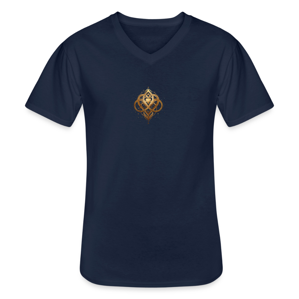 Klassisches Männer-T-Shirt mit V-Ausschnitt "Agape" - Navy