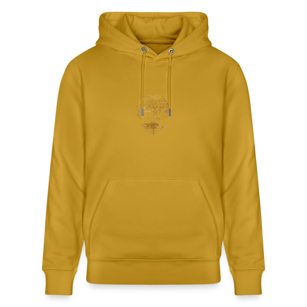Unisex Bio-Hoodie "Weltenbaum" - Ocker