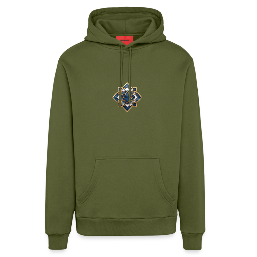 chiSign Quantenheilsymbol Weisheit & Integrität Organic Relaxed Hoodie Made in EU - MOSS GREEN