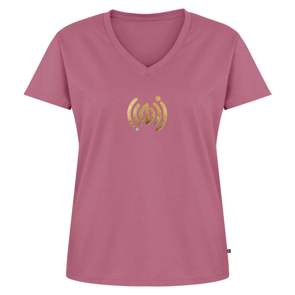 Frauen Bio-T-Shirt mit V-Ausschnitt I welle - Mauve