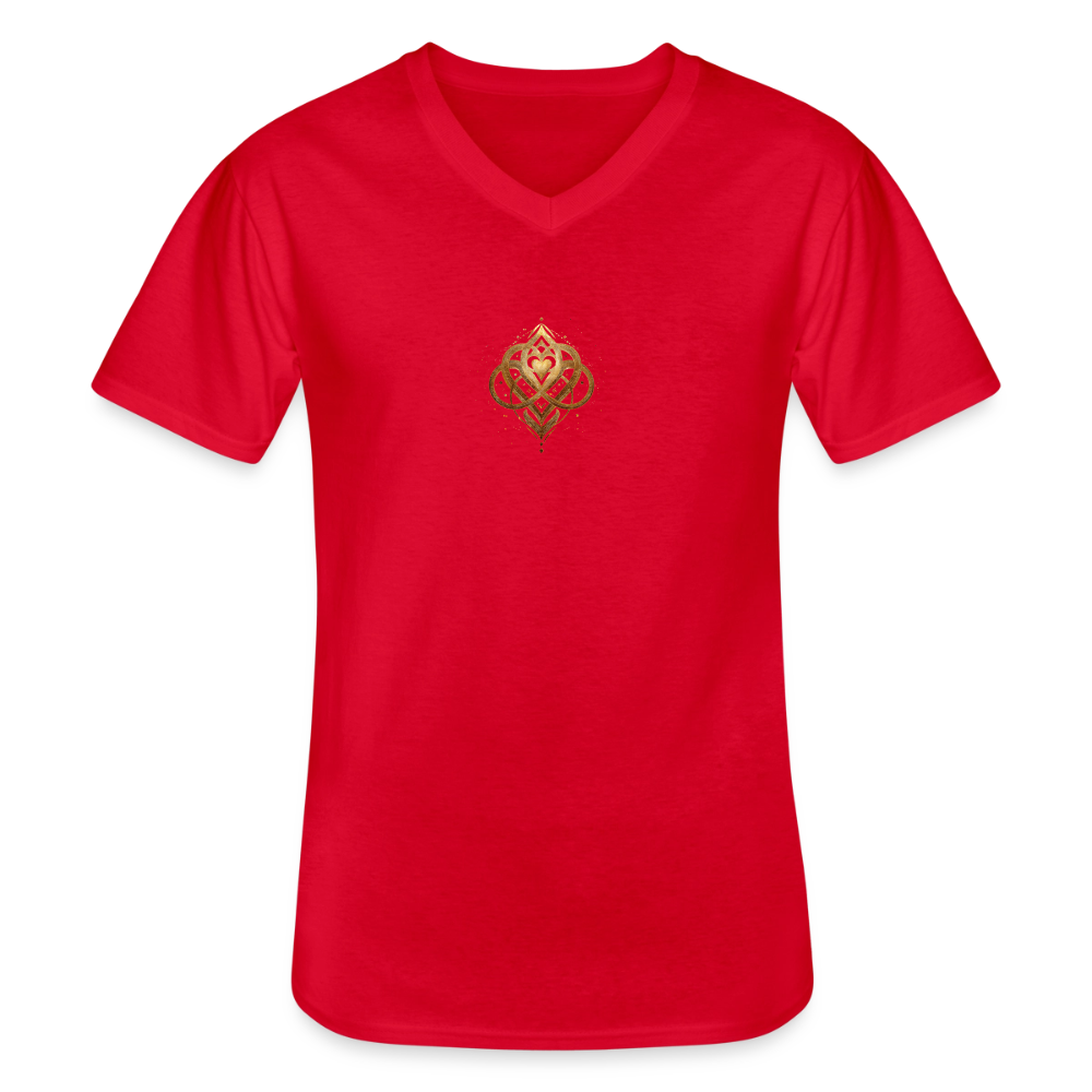 Klassisches Männer-T-Shirt mit V-Ausschnitt "Agape" - Rot