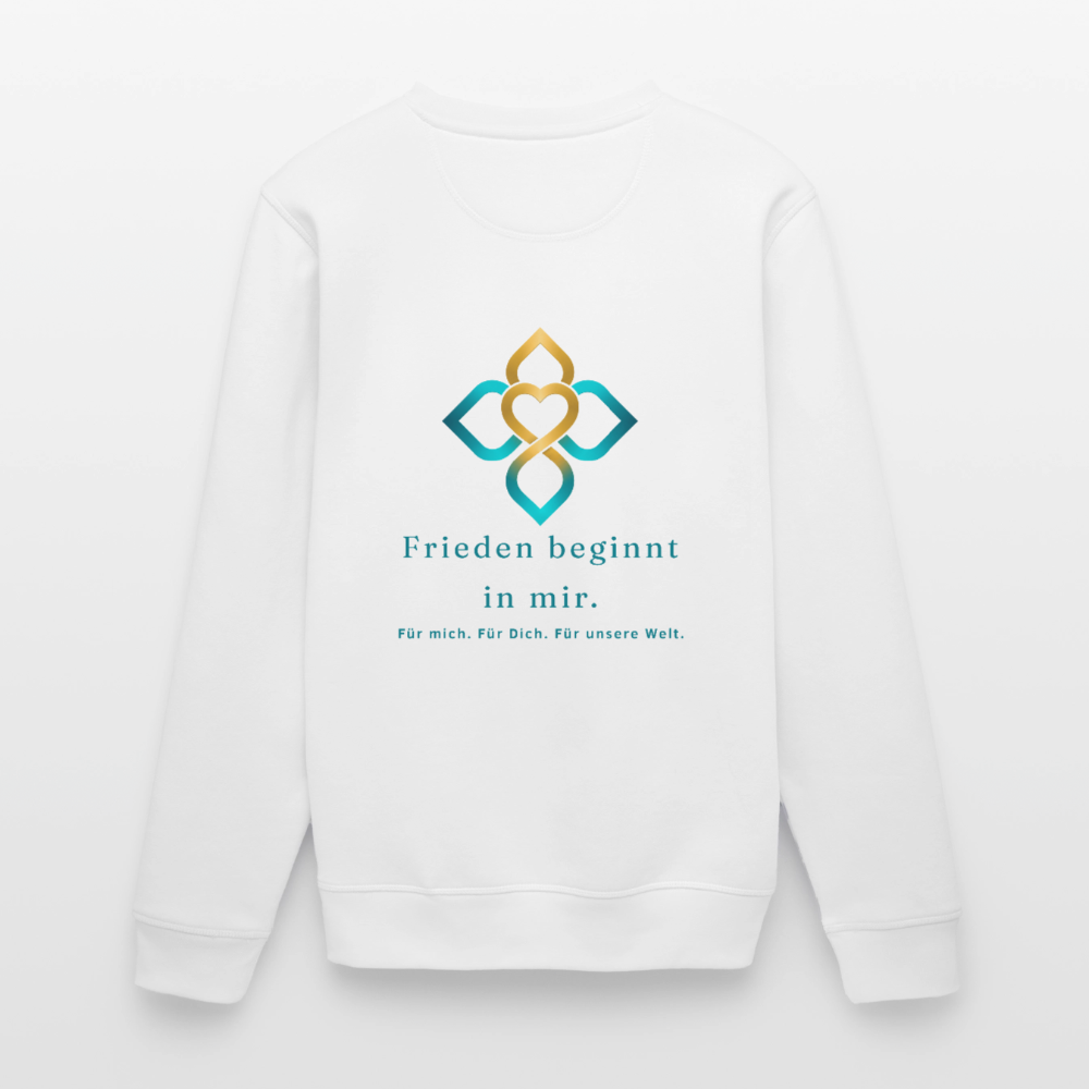 Unisex Bio-Sweatshirt Frieden beginnt in mir - Weiß