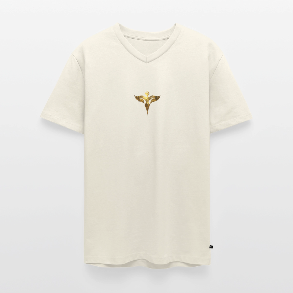 Männer Bio-T-Shirt mit V-Ausschnitt "Gaia" - Naturweiß