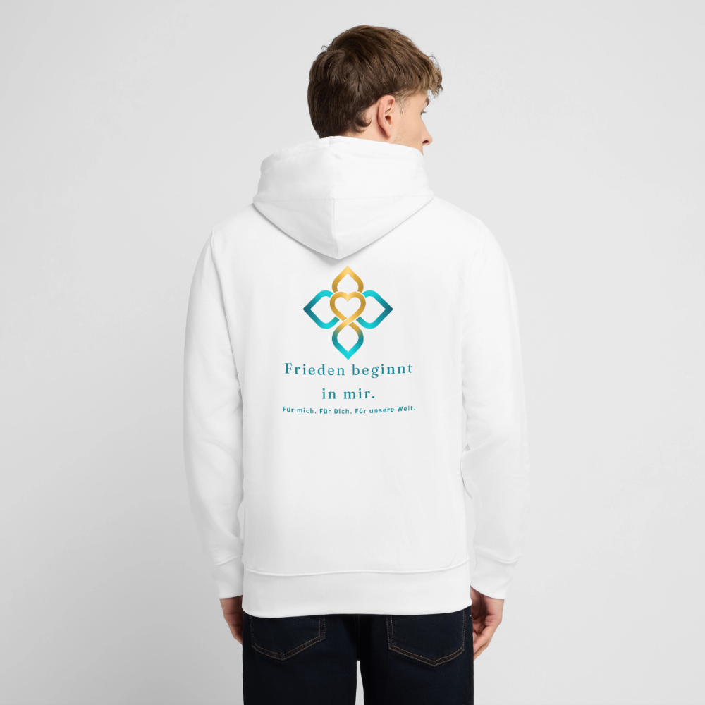 Unisex Bio-Hoodie FRIEDEN BEGINNT IN MIR. - Weiß